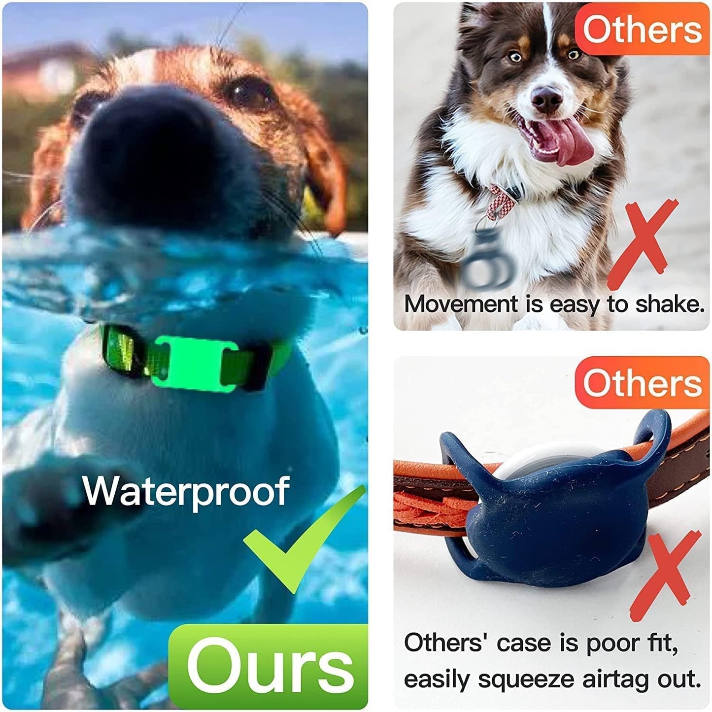 Air Tag Holder for Dog Collar,Safety Apple Airtag Tracking Locator Anti-Lost Tracker Finder Protector(Black)