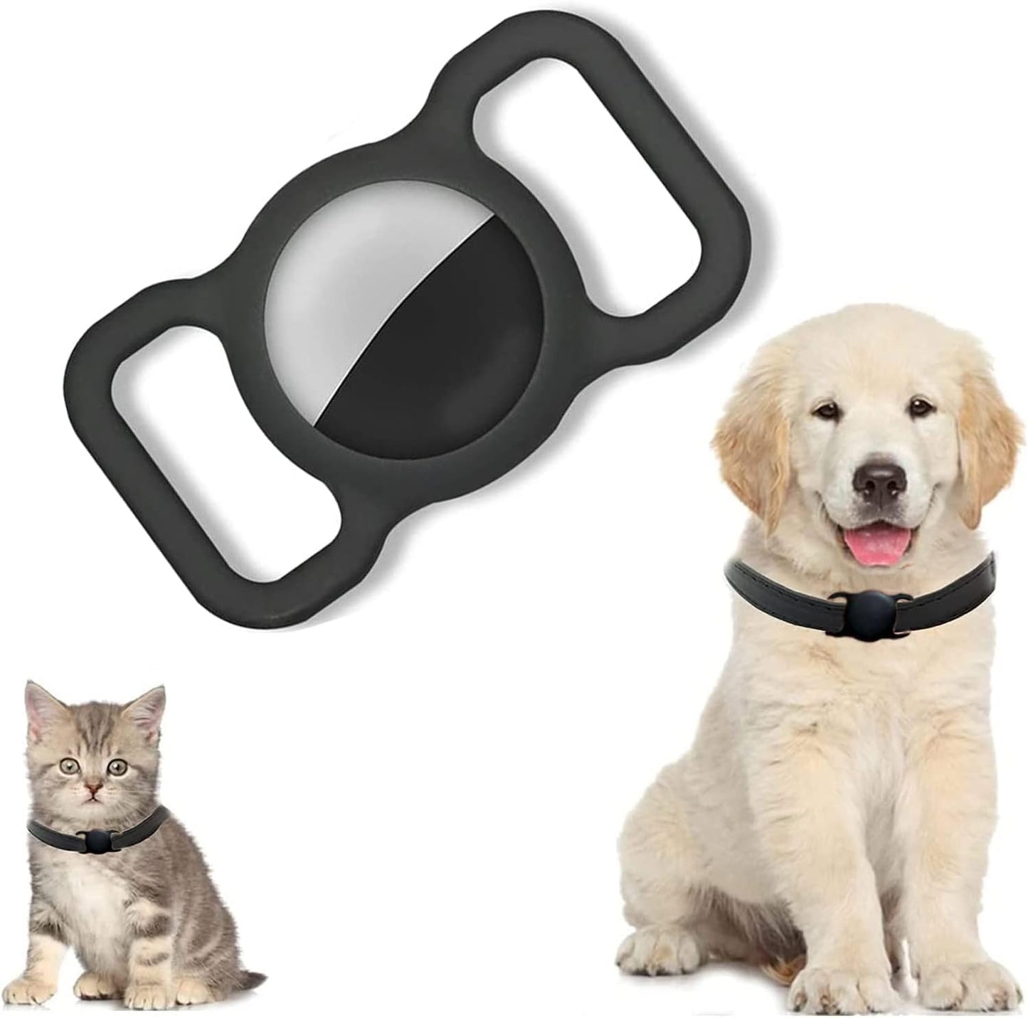 Air Tag Holder for Dog Collar,Safety Apple Airtag Tracking Locator Anti-Lost Tracker Finder Protector(Black)
