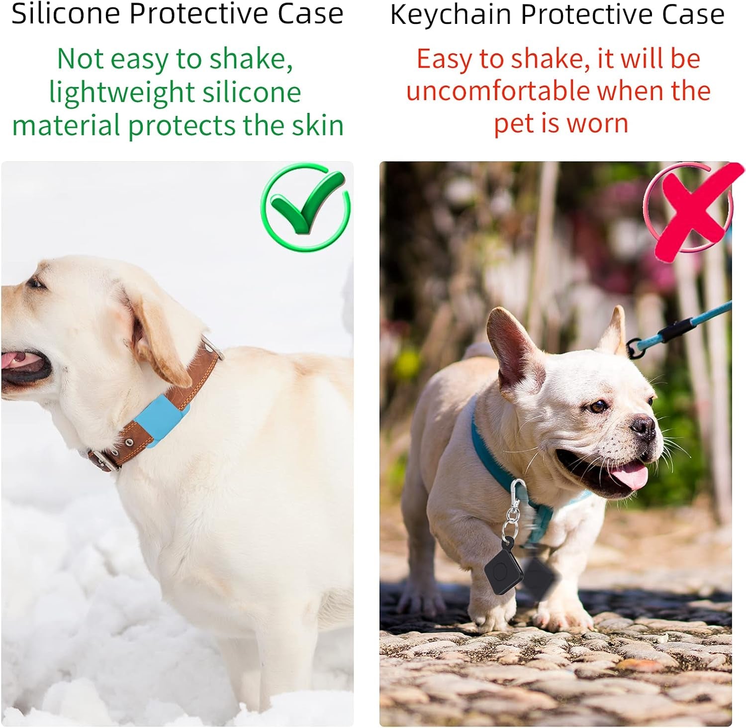 Silicone Case Cover for Tile Mate 2020 Tracker, 1 Pack Dog Collar Holder Compatible with Tile Mate 2020, Anti-Lost Protective Case for Pet Keychain Backpack Bag (GPS Finder Not Included)