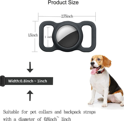 Air Tag Holder for Dog Collar,Safety Apple Airtag Tracking Locator Anti-Lost Tracker Finder Protector（Black）